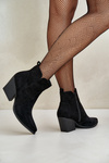 Insulated Cowboy Ankle Boots Eco Suede With Zipper Black Virtris