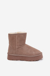 Women's Snow Boots Made of Natural Suede on Platform Beige Privine