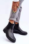 Women's Slip-On Matte Galoshes Black Helinca