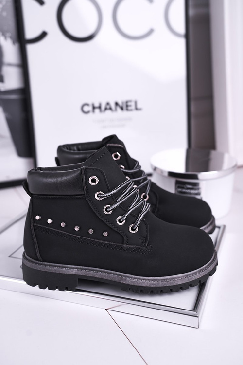 Children's Insulated Boots With Studs Black Gonzo