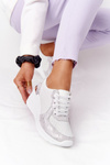 Leather Wedge Sneakers S.Barski White-Silver