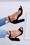 Women's Stiletto Sandals Suede Black Anastasie