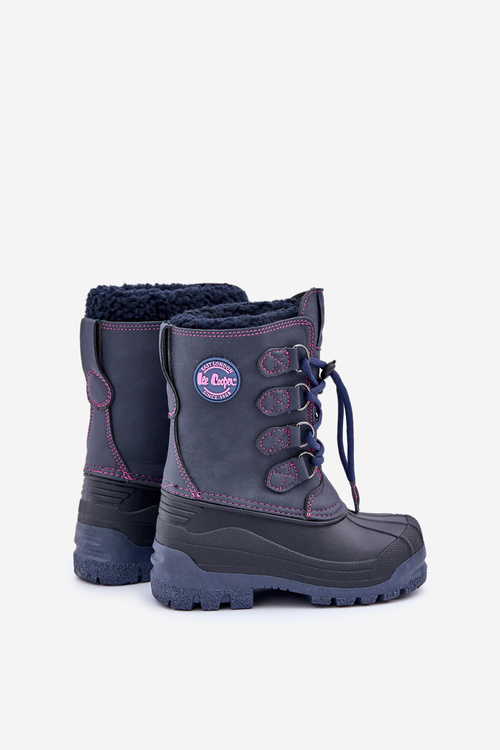 High Warm Children's Snow Boots With Drawstring Navy Lee Cooper LCJ-24-44-2843K