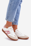 Low Women's Sneakers Made Of Eco Leather White-Pink Navidemi