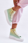 High Platform Sneakers Big Star LL274A190 Yellow-Green