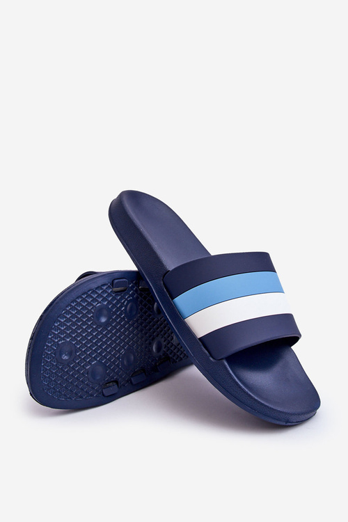 Men's Striped Slippers navy blue Vision