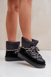 Suede Snow Boots Women With Thick Lacing D.Franklin DFSH375003 Black