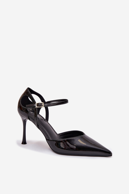 Lacquered High Heels with Strap Black Tarilin