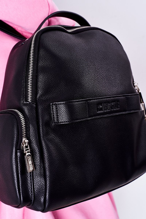 Leather Backpack / Kidney Bag 2in1 Big Star HH574056 Black