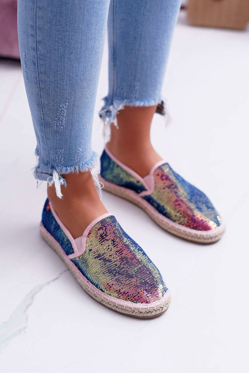 Espadryle Opalizujące Cekiny Big Star Kolorowe DD274A164