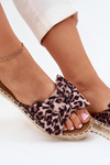 Women's Platform Slippers With Weaving And Bow Panther Alpireda