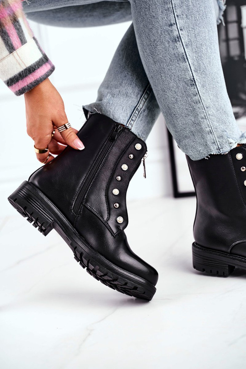 Women's Boots With Big Zip Black Hypnotized