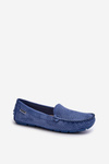 Women's Blue Perforated Moccasins Rasirna