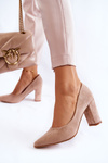 Classic Suede Pumps On A Heel Dark beige Kendra
