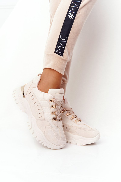 Women's Sneakers On A Chunky Sole Beige Good Mood