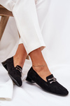 Moccasins With Decoration On A Delicate Heel Eco Suede Black Pillitha