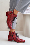 Women's Leather Patent Ankle Boots Maciejka Red 5743A-08