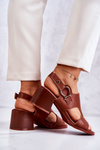 Leather High Heel Sandals La.Fi Brown Leratto