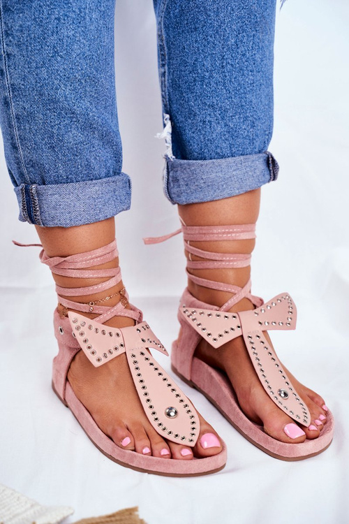 Lu Boo Women's Tiered Sandals Flip Flops Powder Pink Mara