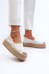 Women's White Lace Platform Espadrilles Elarose