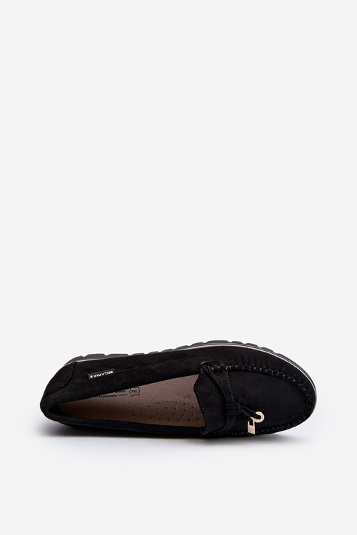Women's Black Platform Moccasins Railav