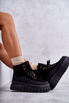 Comfortable Boots On The Platform Black Sanchio