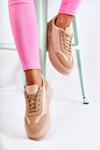 Buty Sportowe Damskie Zamsz Beżowe Segurro