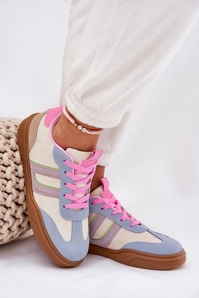 Buty Sportowe Sneakersy Z Eko Zamszu Damskie Multikolor Satylies