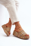 Women's Beige Wedge Sandals Vanarila