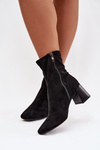 Women's Ankle Boots with Heel Made of Eco Suede Olianne