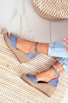Sandals On A Braided Wedge Blue Sagittarius