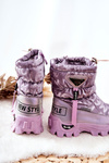 Children's Warm-up Snowboots with zip Purple Cleome