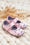 Papcie Dziecięce Baleriny Rzep Pandy Jasnoróżowe Befado 955X021