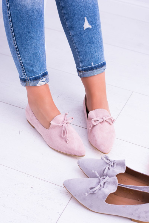 Lu Boo Pink Balerinas Pointed Lords Suede Feliciano