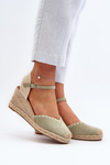 Suede Sandals Espadrilles With Wedge And Braided Detail Green Raylin