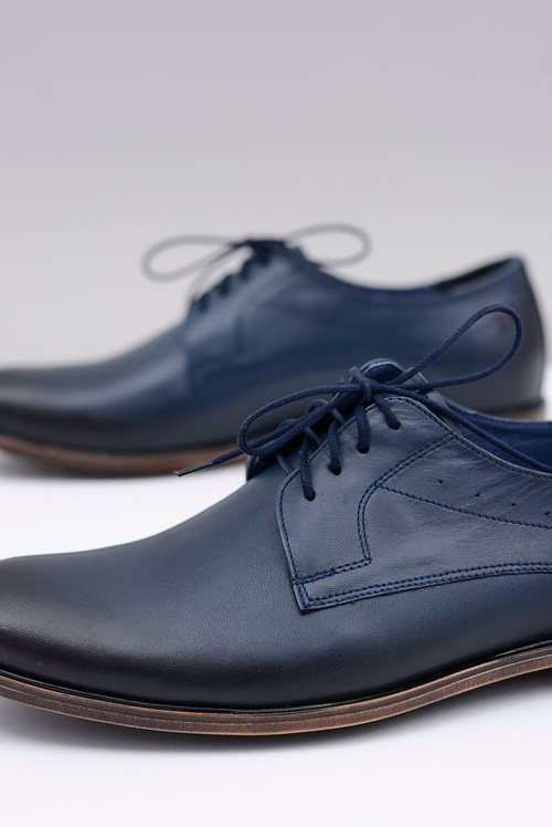 Nikopol Navy Blue Leather Men's James Half Boots