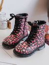 Kids' Lined Boots with Zipper Black-Pink Dolida
