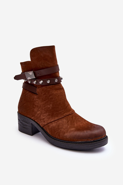 Botki Na Obcasie Ocieplane Camel Effie ST-69P