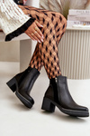 Women's Eco Leather Ankle Boots With Heel Insulated Black Revianna