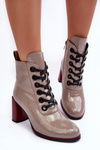 Lace-up Heeled Boots SBarski MR870-15 Dark Beige
