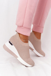 Openwork Wedge Slip-On Sneakers Beige Harmony