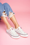 Women's Cross Jeans Sneakers White Mesh FF2R4016C