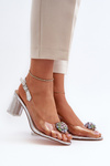 Transparent Sandals with Silver Embellishment D&A MR38-454