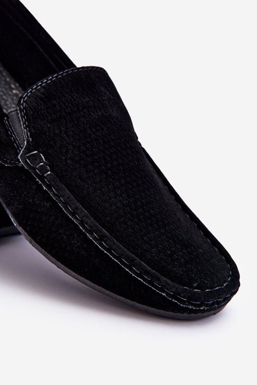 Men's Classic Suede Loafers Black Felixo