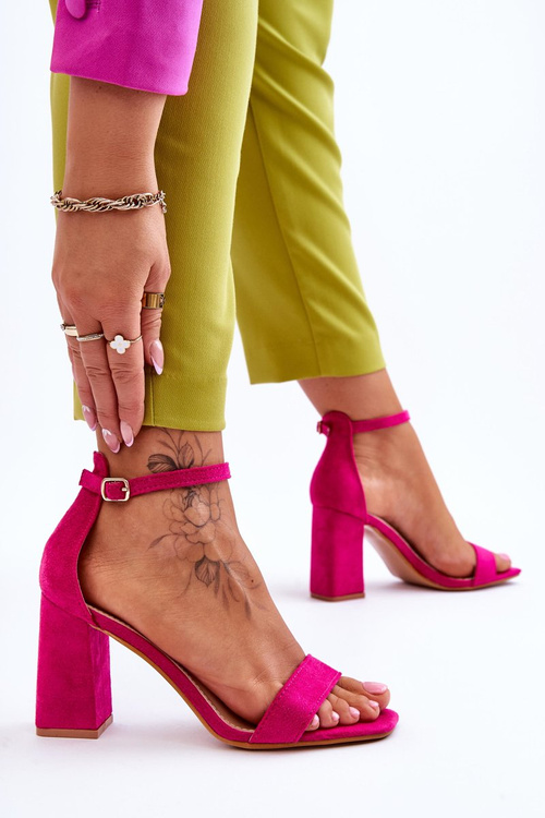 Women's Sandals On A Stable Heel Fuchsia Lavissa