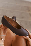 Women's Ballerinas Made of Eco Leather Flat Heel Brown Olyssia