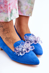 Women's Decorated Loafers On Flat Heel Blue Sloane