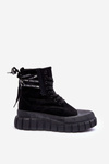 Women's Suede Boots On Platform Black Raftera