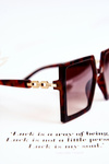 Large Marbled Square Sunglasses V130043 Brown