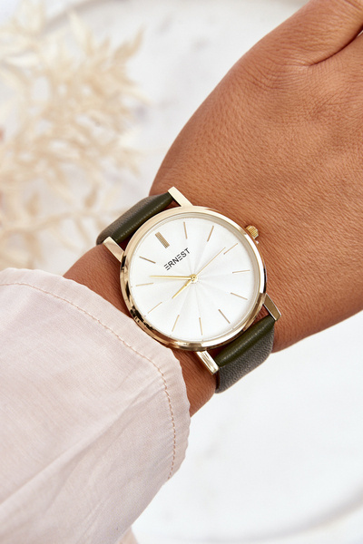 Zegarek Damski Złota Koperta Ernest Zielony Vega